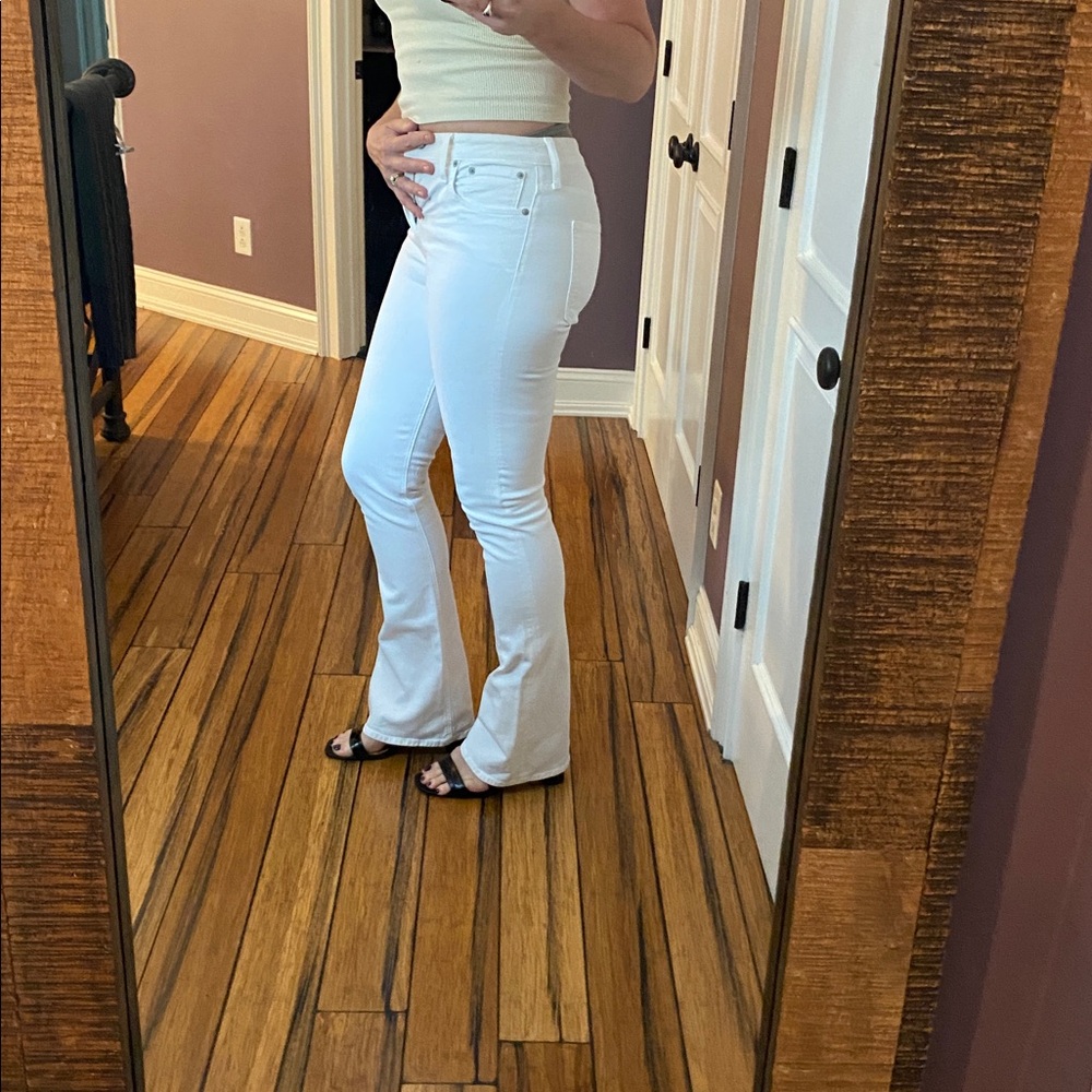 J. Crew White Skinny Flare Jeans - Long / Tall
